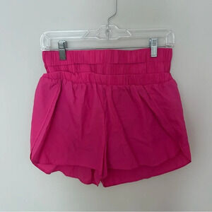 Women's High Waisted Hot Pink Workout Shorts Size Medium